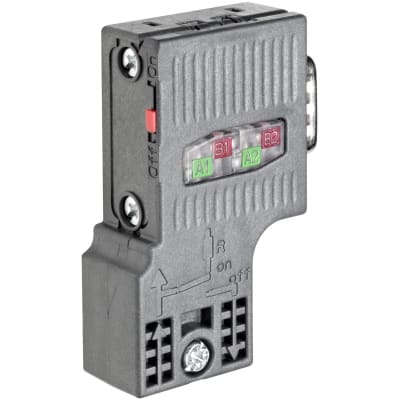 SIEMENS - BUS CONNECTOR FOR PROFIBUS ->12MBIT/S 90° ANGLE OUTGOING CABLE, 15,8x59x35,6mm