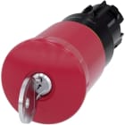 SIEMENS - Noodstop paddestoel drukknop, 22mm, rond, kunststof, rood, 40mm, met BKS slot no