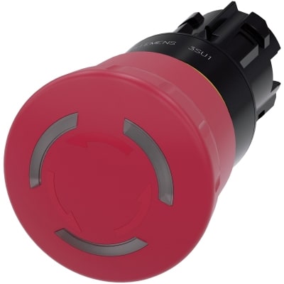 SIEMENS - Noodstop paddestoel drukknop verlicht, 22mm, rond, kunststof, rood, 40mm, gedwon