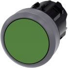 SIEMENS - Drukknop, 22mm, rond, kunststof met metalen kraag, groen, vlakke knop, vergrende