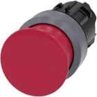 SIEMENS - Paddestoel drukknop, 22mm, rond, kunststof met metalen kraag, rood, 30mm, terugv