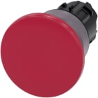 SIEMENS - Paddestoel drukknop, 22mm, rond, kunststof met metalen kraag, rood, 40mm, terugv