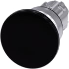 SIEMENS - Paddestoel drukknop, 22mm, rond, metaal, glanzend, zwart, 40mm, terugverend