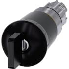 SIEMENS - Paddestoel drukknop, 22mm, rond, metaal, glanzend, zwart, 40mm, met CES slot no.