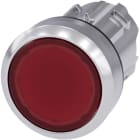 SIEMENS - Drukknop verlicht, 22mm, rond, metaal, glanzend, rood, vlakke knop, terugverend