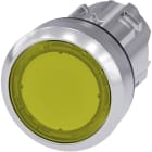 SIEMENS - Drukknop verlicht, 22mm, rond, metaal, glanzend, geel, vlakke knop, terugverend