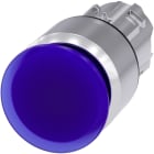 SIEMENS - Paddestoel drukknop verlicht, 22mm, rond, metaal, glanzend, blauw, 30mm, vergren