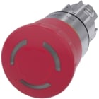 SIEMENS - Noodstop paddestoel drukknop verlicht, 22mm, rond, metaal, glanzend, rood, 40mm,