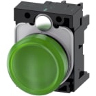 SIEMENS - Signaallamp, 22mm, rond, kunststof, groen, gladde lens, met houder, LED 24V AC/D