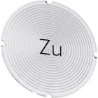 SIEMENS - Inlegplaatje voor verlichte drukknop, rond, transparant met zwart opschrift: ZU