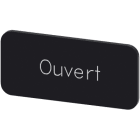 SIEMENS - Plaatjeshouder 12.5 X 27mm, zwart/wit, met opschrift: OUVERT