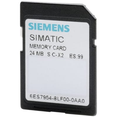SIEMENS - SIMATIC S7, MEMORY CARD FOR S7-1X00 CPU/SINAMICS, 3,3 V FLASH, 24 MBYTE