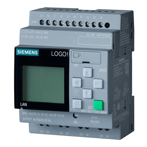 SIEMENS - LOGO! 8.3 24RCE, logic module, display, 24VAC/DC 24V/relay, 8DI/4DQ