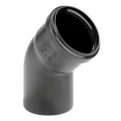 DYKA PLASTICS - Coude PPC 50mm 45° MF à joints noir
