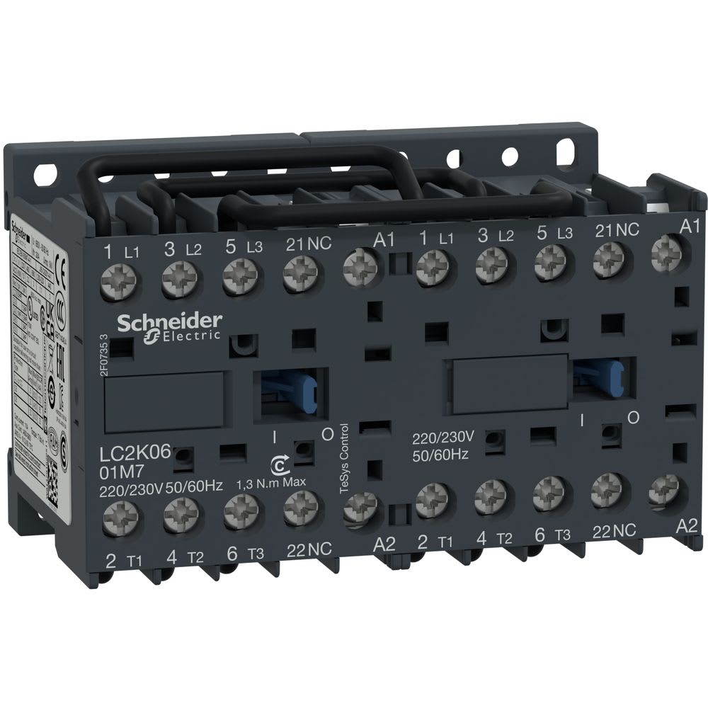 Schneider Automation - Omkeercontactor 6A AC-3 - 3P 1NC - 230V AC 50...60Hz
