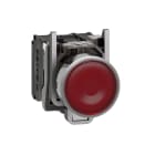 Schneider Automation - Bouton-poussoir lumineux rouge Ø22 - à impulsion affleurant - 240V - 1O+1F