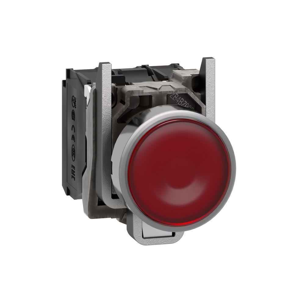 Schneider Automation - Verlichte drukknop rood Ø22 - impulscontact verzonken - 240V - 1NC + 1NO