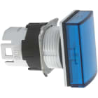 Schneider Automation - kop voor lampje - Ø16 - rechthoekig - glad kapje blauw