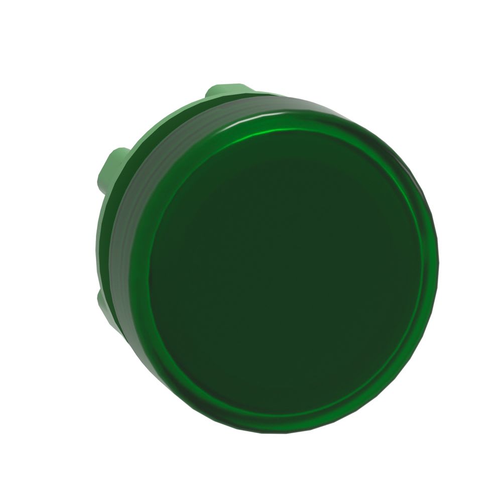 Schneider Automation - kop voor lampje - Ø22 - rond - glad kapje groen
