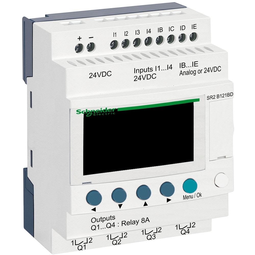 Schneider Automation - Zelio Logic compact smart relay - 12 I/O - 24 V DC - klok - display