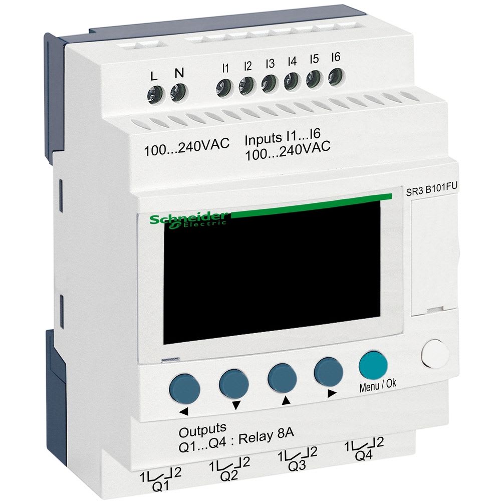 Schneider Automation - Zelio Logic modulair smart relay - 10 I/O - 100..240 V AC - klok - display