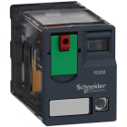 Schneider Automation - relais de puissance miniature - Zelio RXM - 4 CO - 24 V CA - LED
