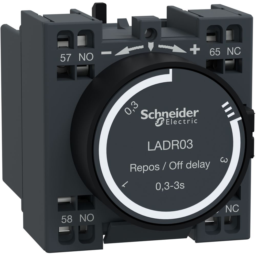 Schneider Automation - Hulpcontactblok 1 NO + 1NC tijdvertraging afvallen 0,1..3s  veerkl TeSys model D
