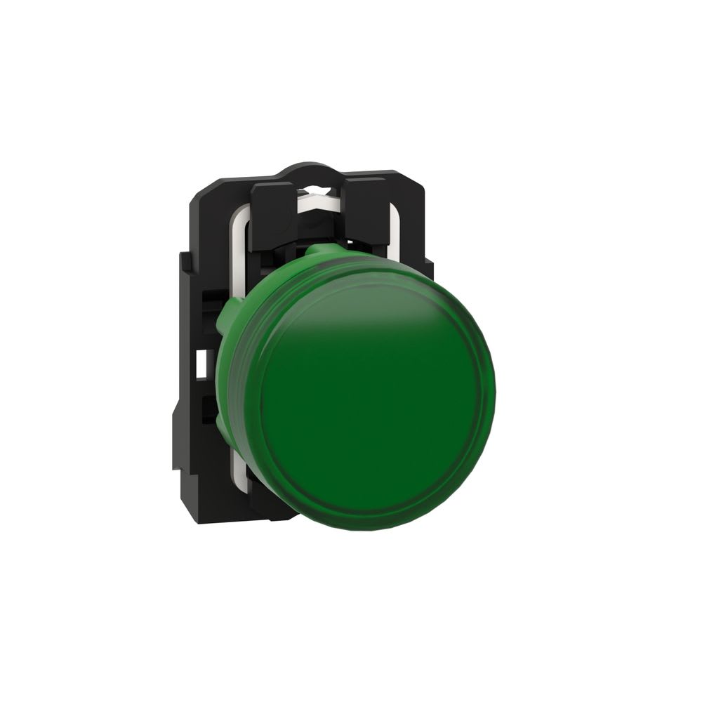 Schneider Automation - controlelamp rond Ø 22 - IP 65 - groen - ingebouwde LED- 240 V - klemmen