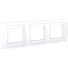 Schneider Residential - Unica Plus - plaque - triple horizontal 71mm- blanc