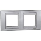 Schneider Residential - Unica Top - plaque - double horizontal 71mm - Chrome brillant