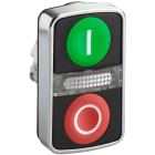 Schneider Automation - tête bouton-poussoir double touche - Ø 22 - vert + rouge - E - S - IP66, IP69K