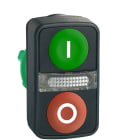Schneider Automation - tête bouton-poussoir double touche - Ø 22 - vert + rouge - E - S - IP66, IP69 K