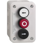 Schneider Automation - poste de commande XAL-E - bouton-poussoir blanc fléche 1 NO + bouton-poussoir ro