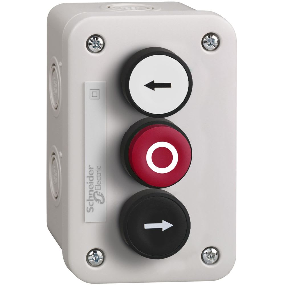 Schneider Automation - Drukknopkast XAL-E - witte drukknop 1NO + zwarte 1NO + rode uitstekende 1NC