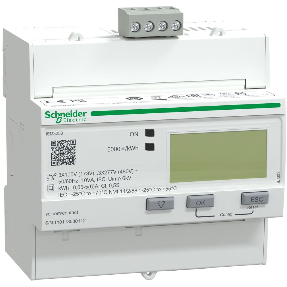 Schneider Distribution - iEM3250 energiemeter 3F 1/5A - CT - Modbus