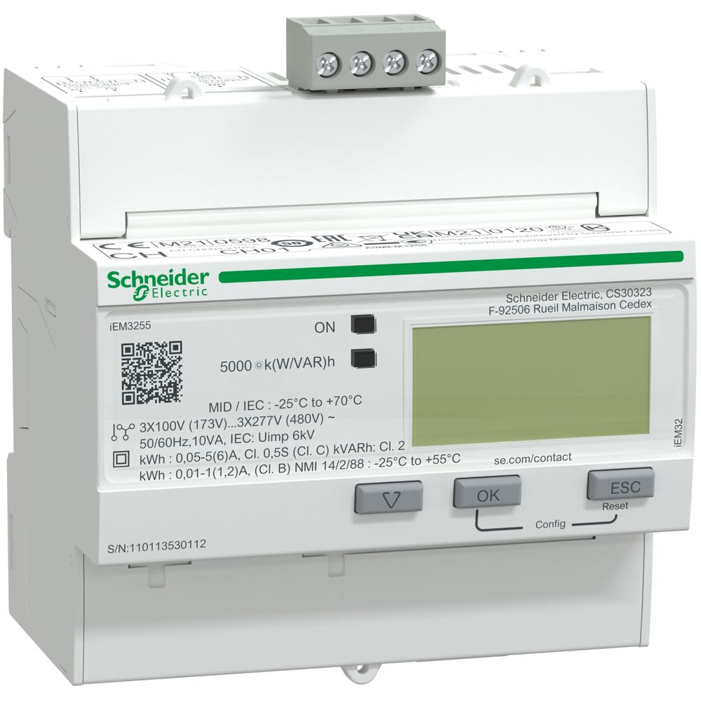 Schneider Distribution - iEM3255 energiemeter - TI - Modbus - 1 digitale in- en uitgang - multitarief