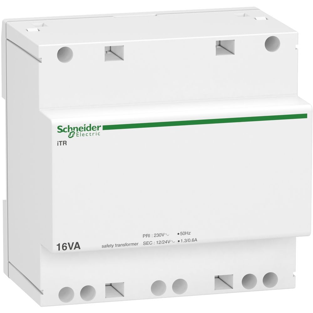 Schneider Distribution - modulaire veiligheidstransfomator iTR-230 V 50..60 Hz-output 12..24 V-16 VA