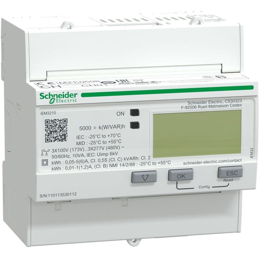 Schneider Distribution - iEM3210 compteur d'énergie 3PH - TC - 1 sortie numérique - MID