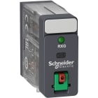 Schneider Automation - RXG relais, 2P, vergrendelbare testknop + LED, 24V AC, 5A