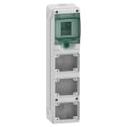 Schneider Distribution - Mureva kast, IP65 voor stekker en stopcontact, 1x4 modules, 3 openingen