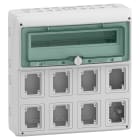Schneider Distribution - Mureva kast, IP65 voor stekker en stopcontact, 1x18 modules, 8 openingen