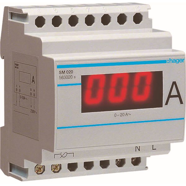 HAGER - Digitale ampèremeter van 0 tot 20A