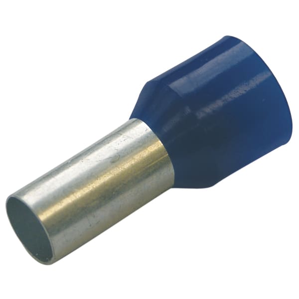 Haupa - Adereindhuls, geïsoleerd, 0,75mm², L 8mm, blauw Franse kleur, afm. DIN46228-4