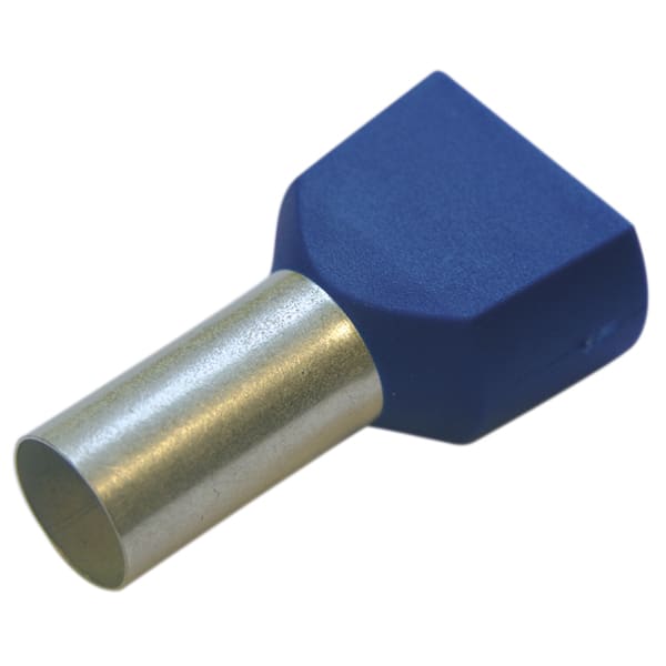 Haupa - Twin-adereindhuls 2 geleiders blauw geïsoleerd PP 2 x 2,5mm² 10mm DIN +105°C