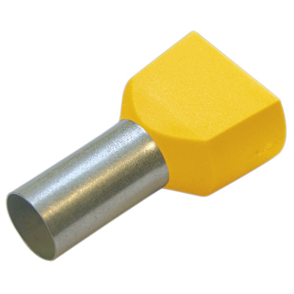 Haupa - Twin-adereindhuls 2 geleiders geel geïsoleerd PP 2 x 6mm² 14mm DIN +105°C