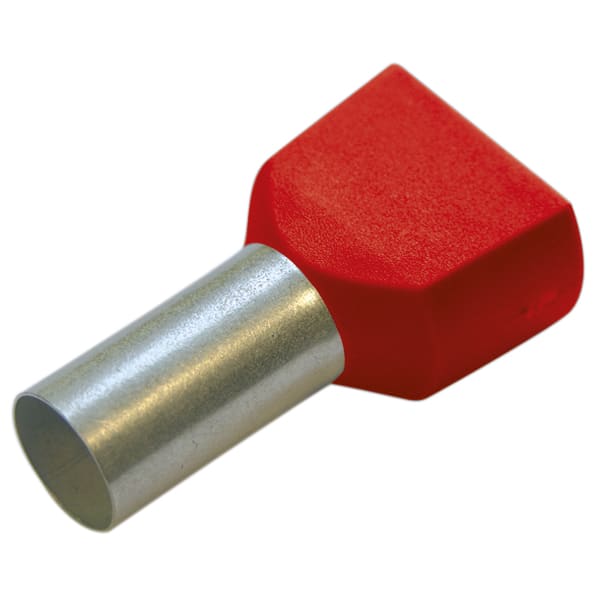 Haupa - Twin-adereindhuls 2 geleiders rood geïsoleerd PP 2 x 10mm² 14mm DIN +105°C
