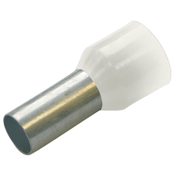 Haupa - Adereindhuls, geïsoleerd, 0,5mm², L 8mm, wit Franse kleur, afm. DIN46228-4
