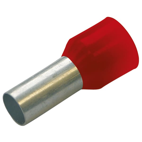 Haupa - Embout de câblage, isolé, 1mm², L 8mm, rouge couleur française, DIN46228-4