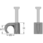 Haupa - Kabelclip voor ronde kabel, grijs, Ø 8-12mm, nagel 35mm