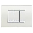 BTICINO - LivingLight - Plaque rectangulaire 3 modules blanc